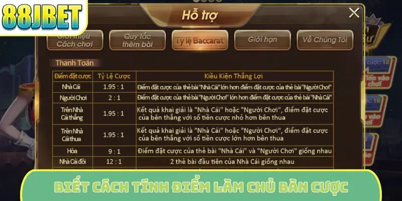 Biết cách tính điểm làm chủ bàn cược